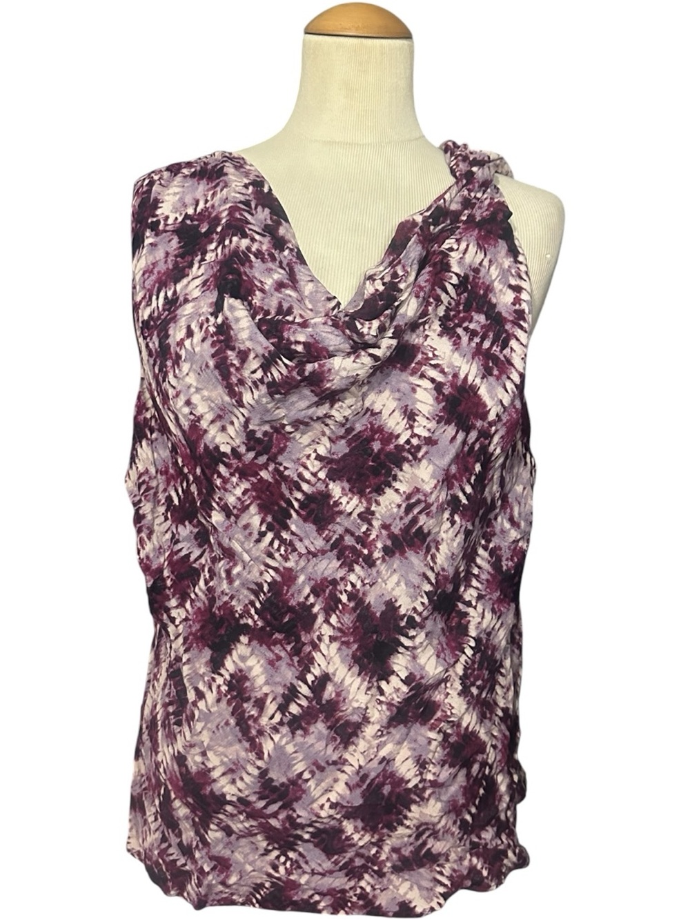 Evereve Kayla Asymmetric Tank Top Floral Abstract Purple Size XL